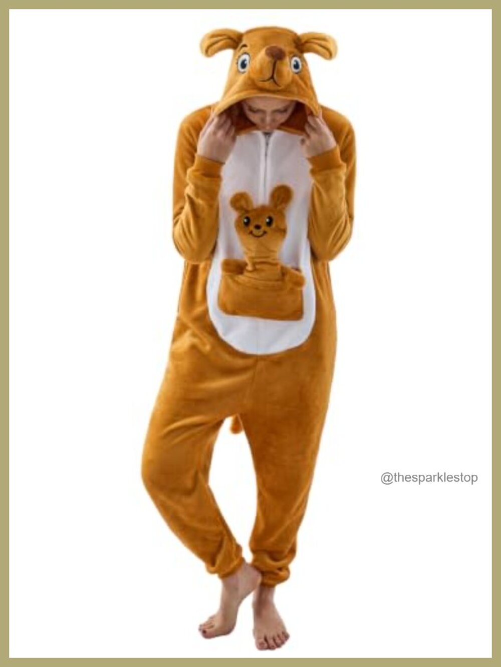 Flannel Fleece Onesie Pajamas Kangaroo Animal Costume Sleepwear